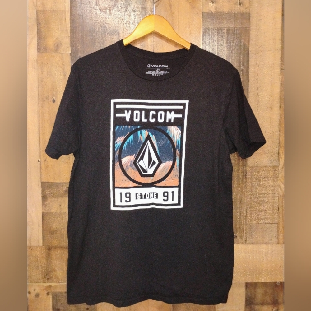 Volcom Stone Men's Black Logo T-Shirt Size Large